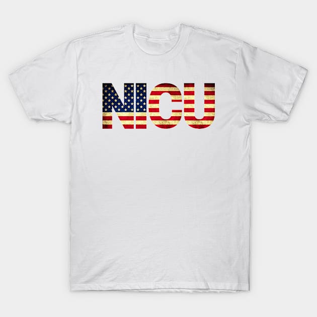 American NICU Nurse USA Flag, Neonatal Department, ICU Nursing Student T-Shirt by yourfavoriteshop